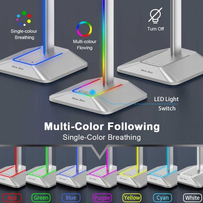 Stojak statyw na słuchawki gamingowy podświetlenie Rgb Led usb hub