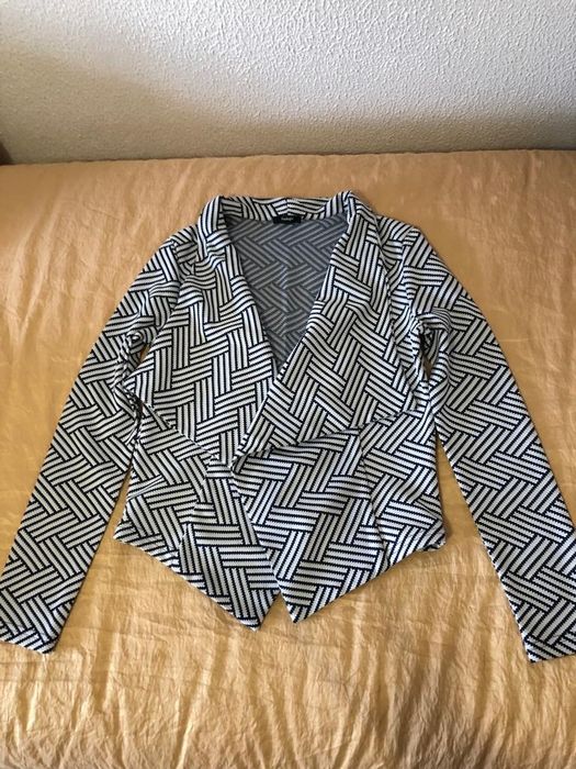 Casaco/blazer riscas azul e branco