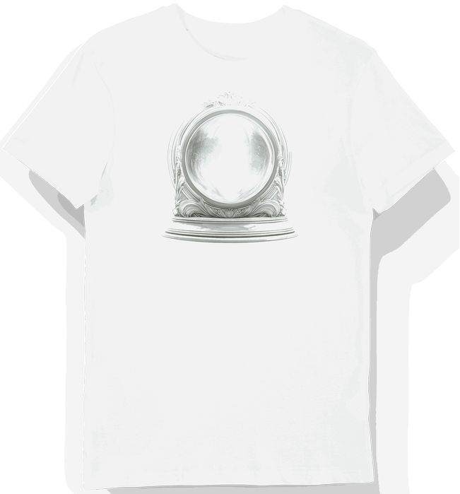 Koszulka męska biała z motywem magicznej kryształowej kuli M