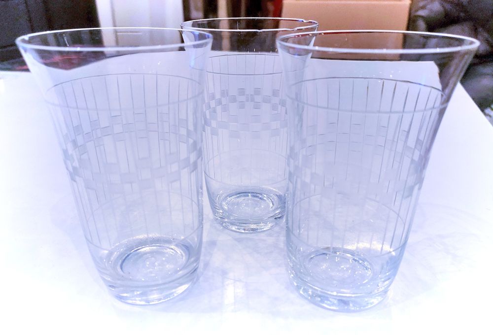 Szklanki antyk PRL retro vintage 3x