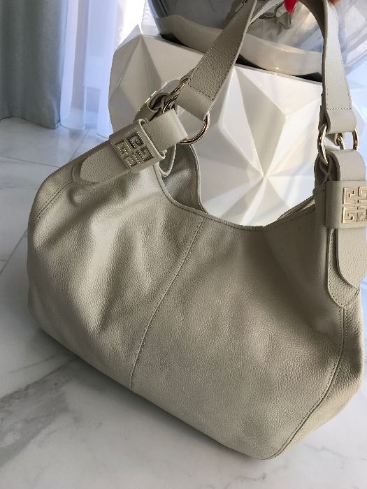 Torebka worek givenchy bezowa ecru skorzana skóra