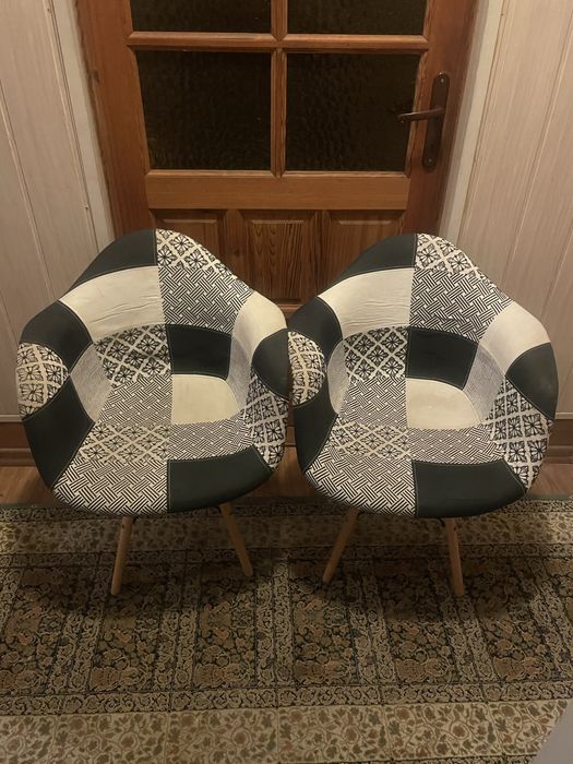 Krzesła tapicerowane Pachwork 3 szt