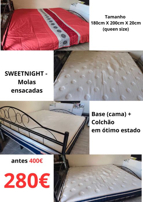 Cama com colchão de molas ensacadas