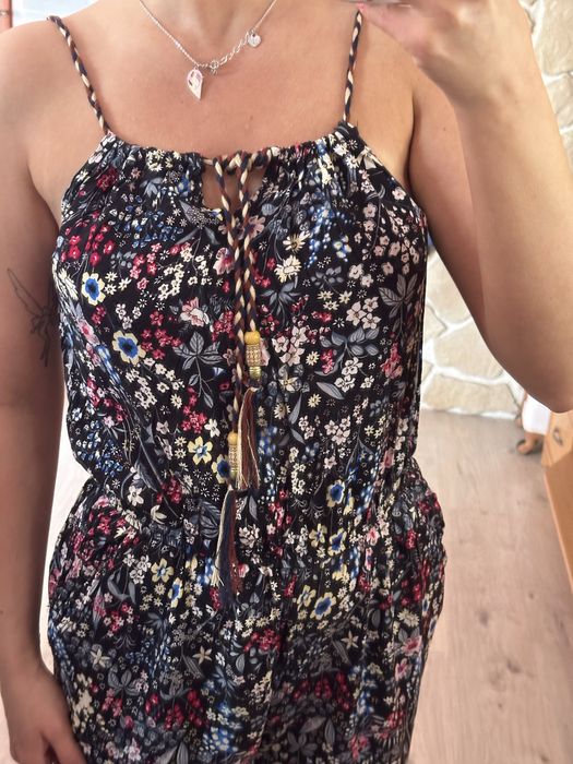 Boho kombinezon w kwiaty 36 S 100% wiskoza