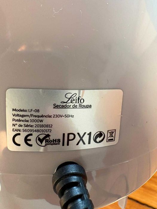 Secador de roupa portátil Leifo - como novo!