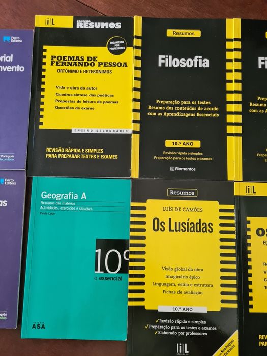 Livros de apoio escolar e exames