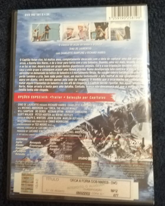 Orca - A Fúria dos Mates - dvd raro