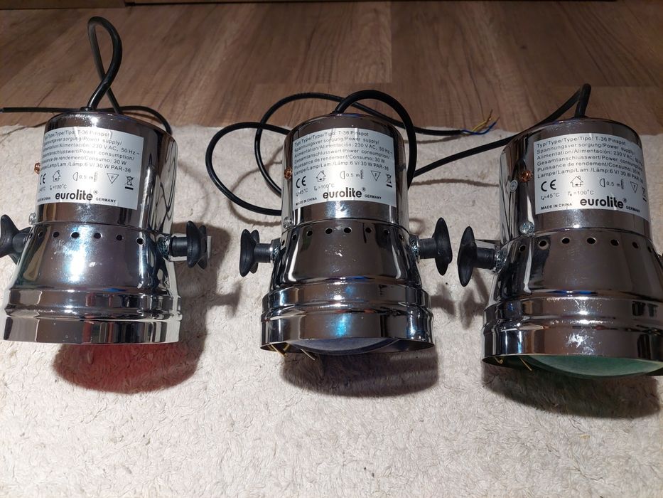 Pinspot z lampą PAR-36 6V/30W 3 szt RGB