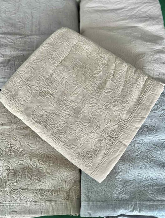 Натуральне бавовняні котонові накидки-покривала "Трояндочки" Koloco!