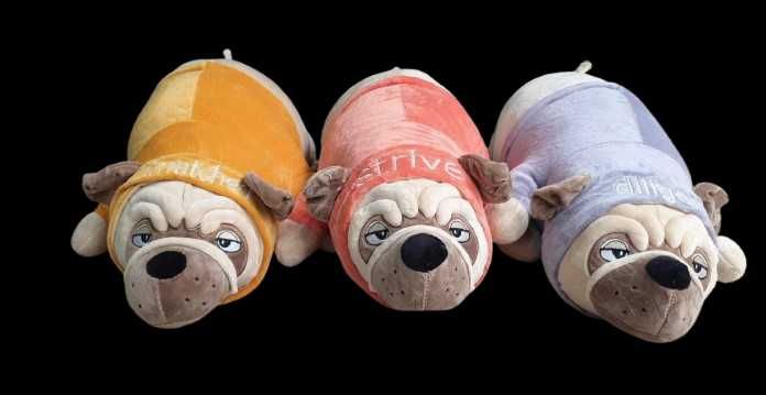 pluszak mops buldog50cm long długi mopsik maskotka przytulanka poduszk
