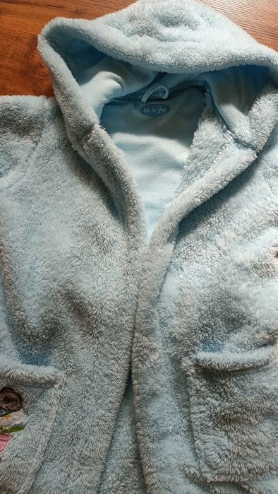 Szlafrok 4-5 lat, r. 110, błękitny milutki Marks&Spencer