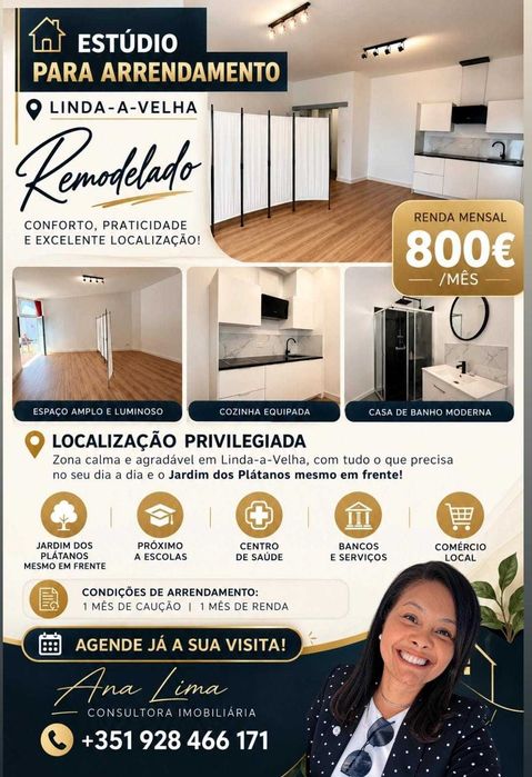 ESTÚDIO REMODELADO PARA ARRENDAMENTO – LINDA-A-VELHA!