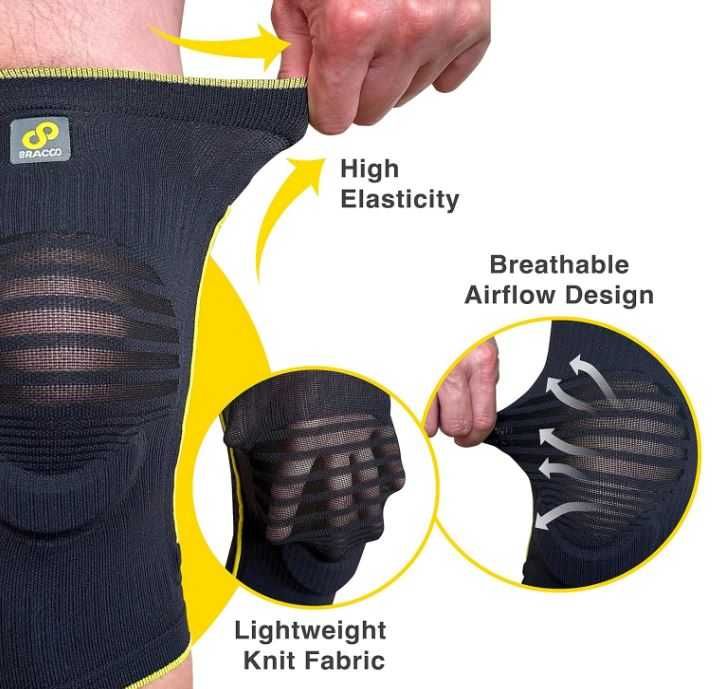 Bracoo KE60 Stabilizator Orteza Kolana Elastyczna Szara L