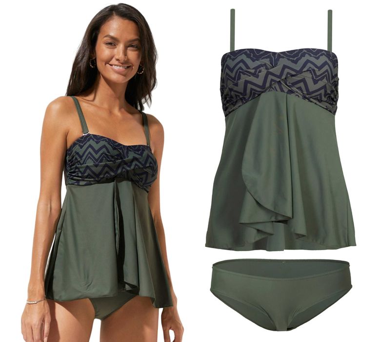 1T Bonprix tankini komplet strój kąpielowy dwuczęściowy sukienka 46