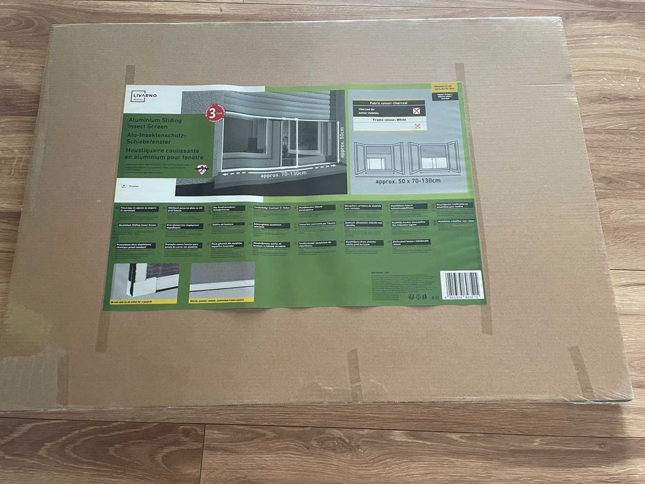 Aluminiowa moskitiera przesuwna do okien z roletami