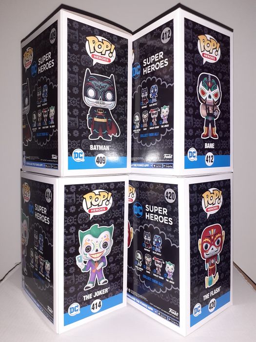 DC Super Heroes Dia de Los Muertos Glow 4 pack