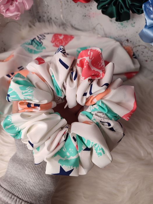 Scrunchie do włosów rozm XL Jedwab silk