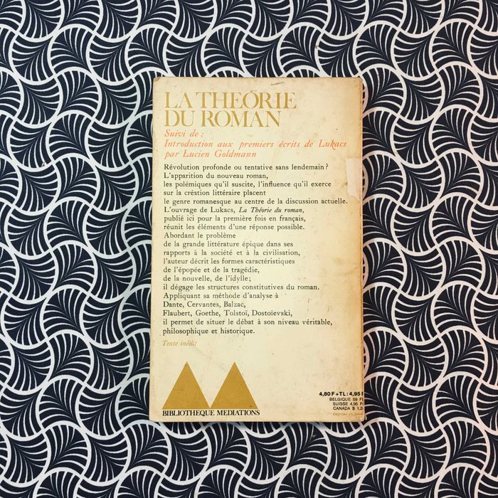 La Theorie du Roman - Georges Lukacs