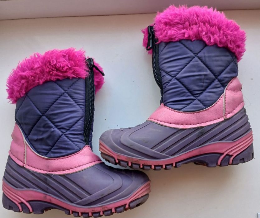 Сапоги девочку непромокаемые зима  р.24