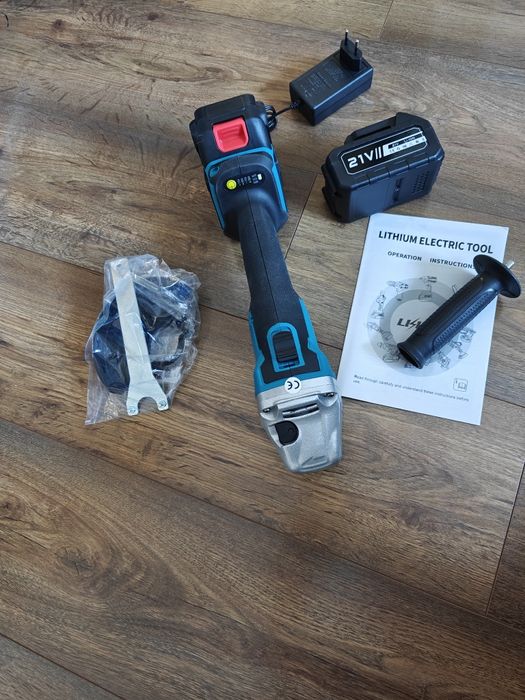 Szlifierka kątowa  akumulatorowa 21v dwa akumulatory,  125 mm nowa