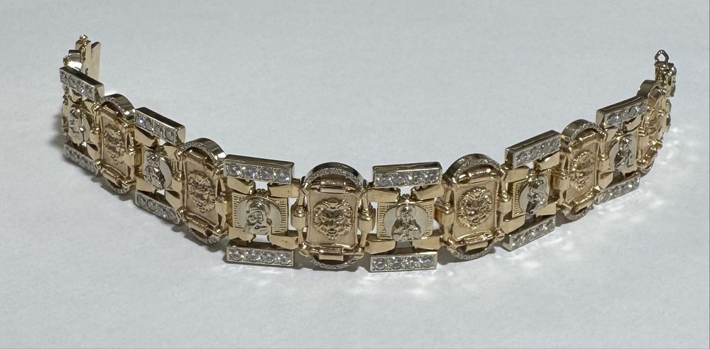 Золотой браслет с бриллиантами 147 грамма