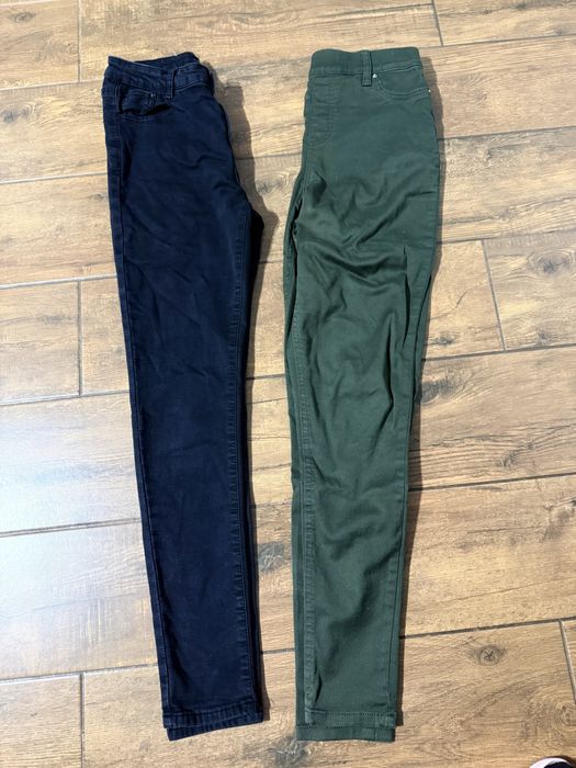 Skinny rurki jeansy F&F zwężane wysoki stan wyższy M 38  czarne zielon