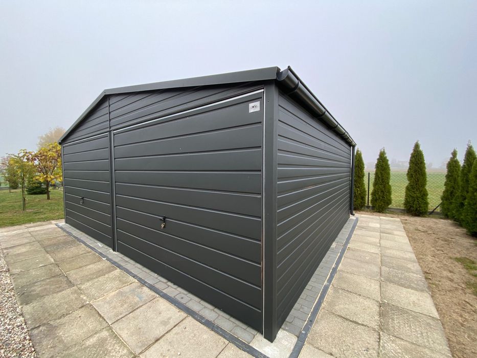 Garqż blaszany 6x5, grafit mat, antracyt, profil zamknięty. PRODUCENT.