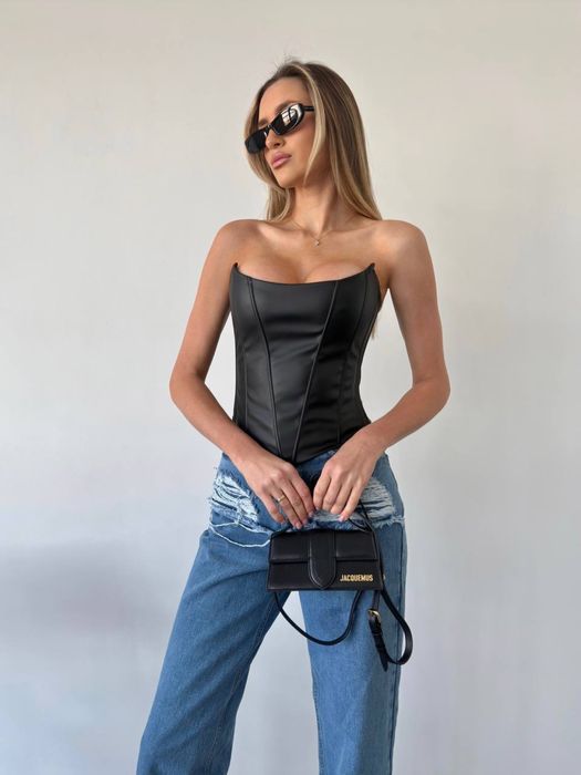 Топ еко шкіра по фігурі