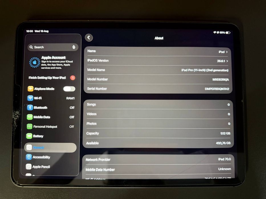 iPad Pro 11″ 2-го поколения (2020 года), 512 GB, Wi-Fi + Cellular.