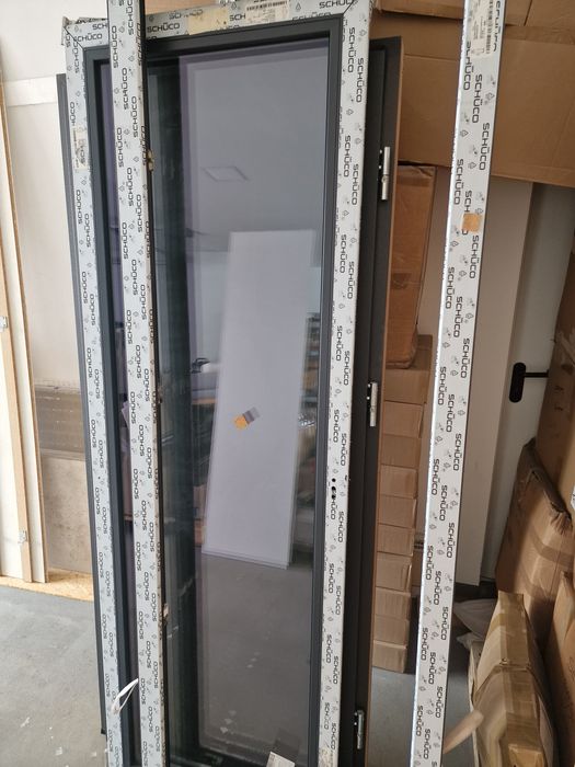 Nowe Okno Tarasowe SCHÜCO Antracyt 80x223 | 3-szybowe | OKAZJA