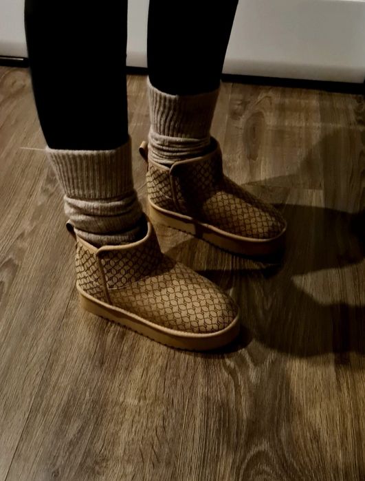 Śniegowce damskie River Island na szeroką stopę brąz r. 43 /wkł. 28 cm