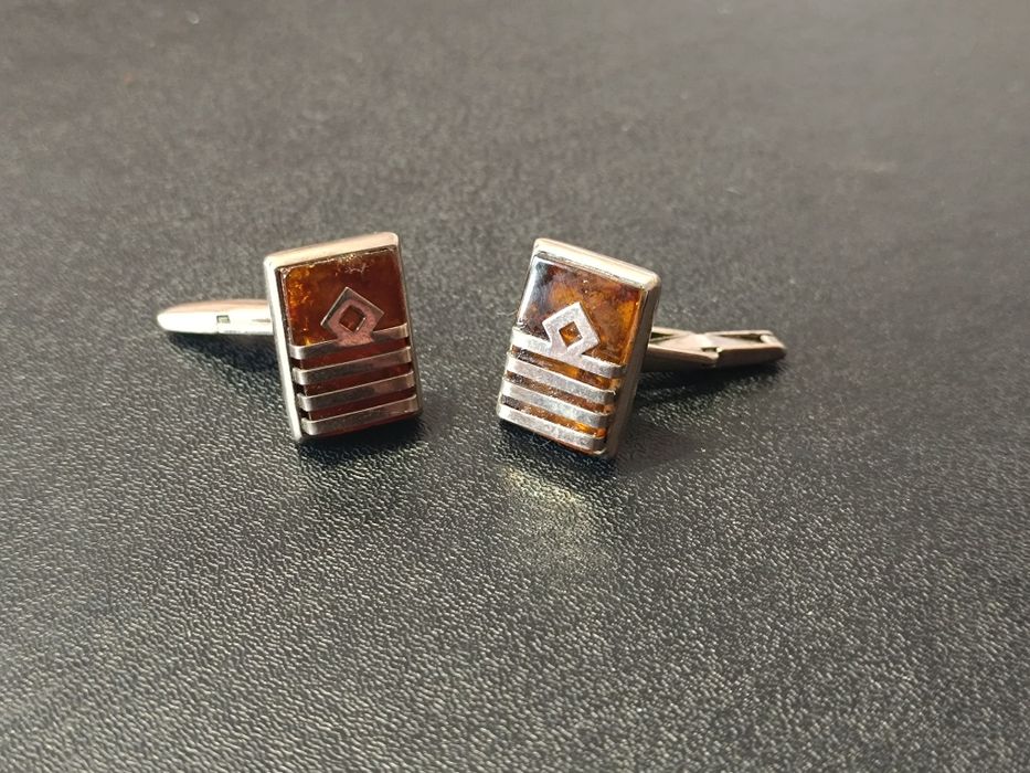 Янтарно - серебрянные запонки начальника морского торгового флота СССР