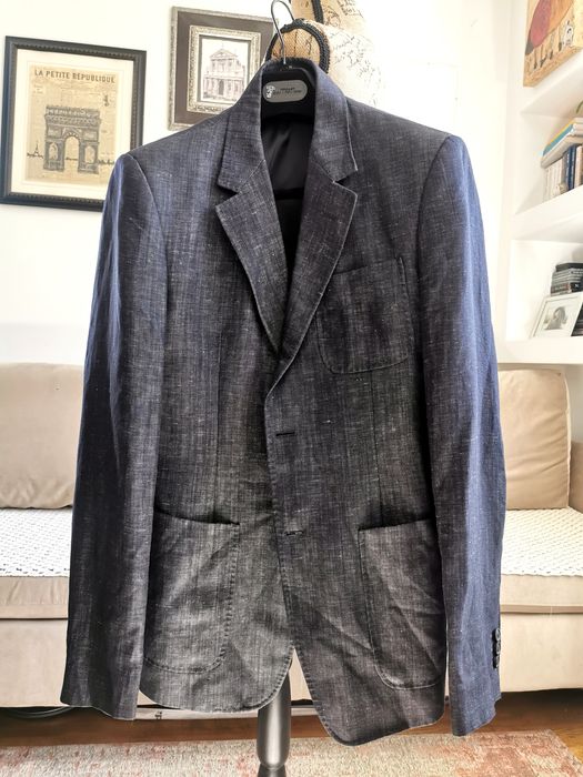 Emporio Armani marynarka premium wełna virginia + len