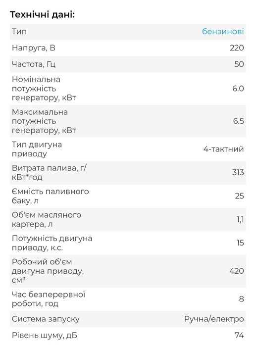 Генератор 6.5квт бензиновий SIGMA 5710491, 220вт, Мідь, Електростартер
