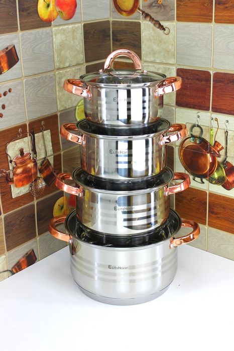 Komplet garnków Elitehoff E-4611 4 szt. stal nierdzewna 6L