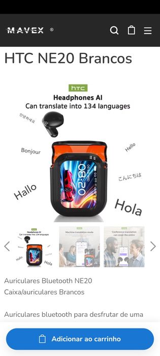 HTC NE20 auriculares bluetooth tradutor