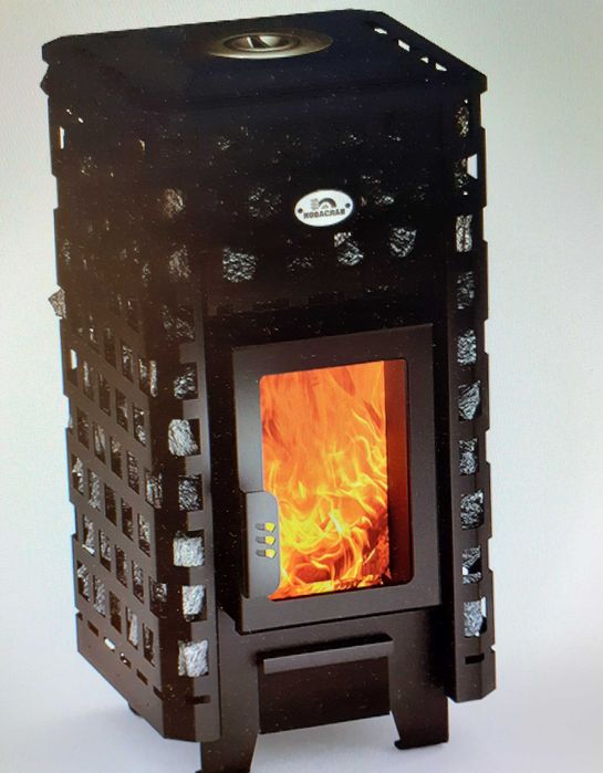 Piec wolnostojący na drewno z akumulatorem ciepła 10 KW + 80kg kamieni