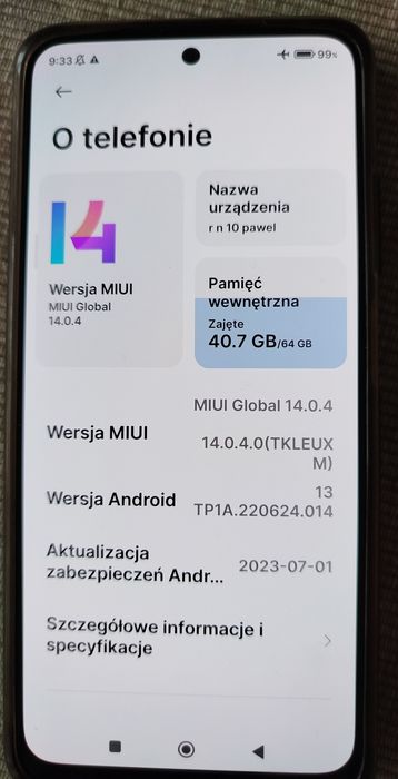 redmi note 10s, jak nowy, nfc