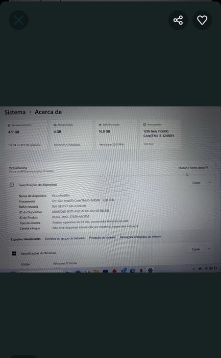 Vendo Hp Victus