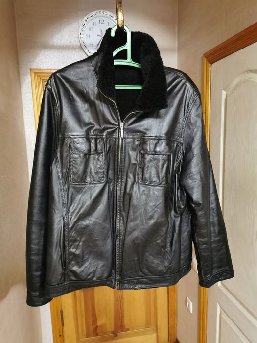 Зимняя кожаная куртка