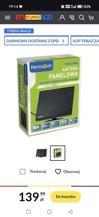 Pokojowa antena panelowa