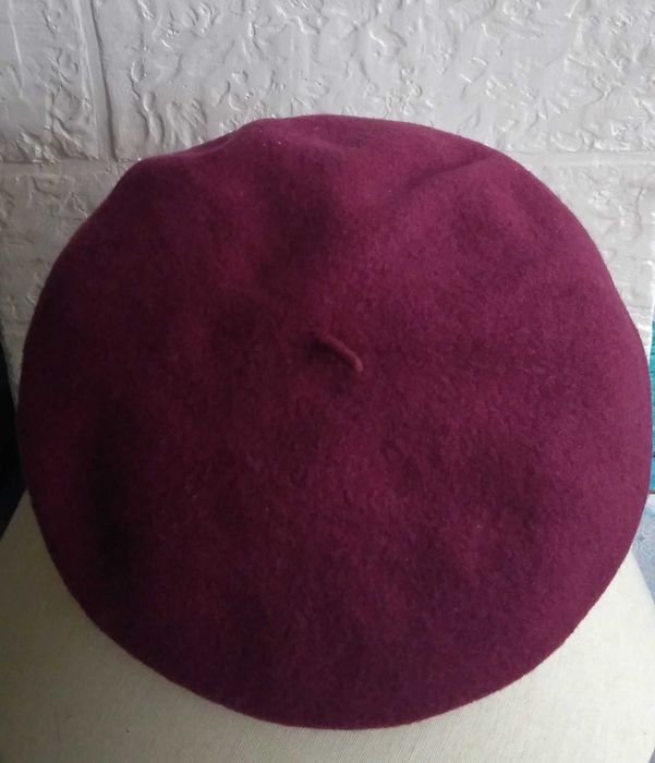 Женский берет Flora Super шерсть валяние 100% цвет марсала