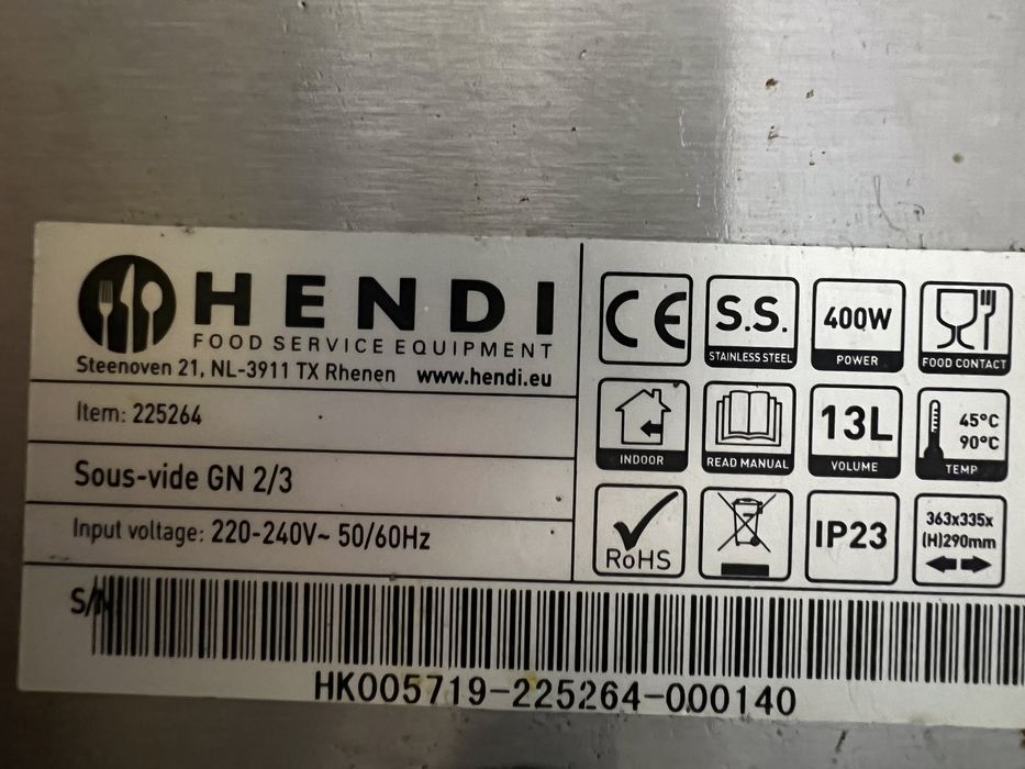 Аппарат Sous vide  GN 2/3 Hendi