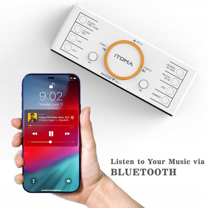 ITOMA Budzik radio z głośnikami Bluetooth CKS708