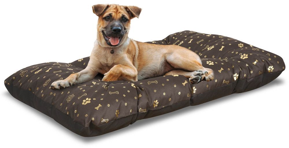 Legowisko Dla Psa Poduszka Prestige 100X70 Cm Wodoodporna Kości Złote