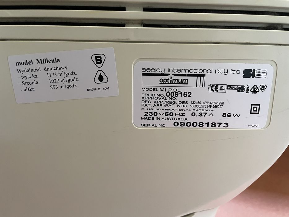 Wentylator Klimator Nawilrzacz Optimum Milenia
