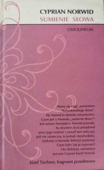Norwid Sumienie słowa 7zł stan db, okładka twarda
