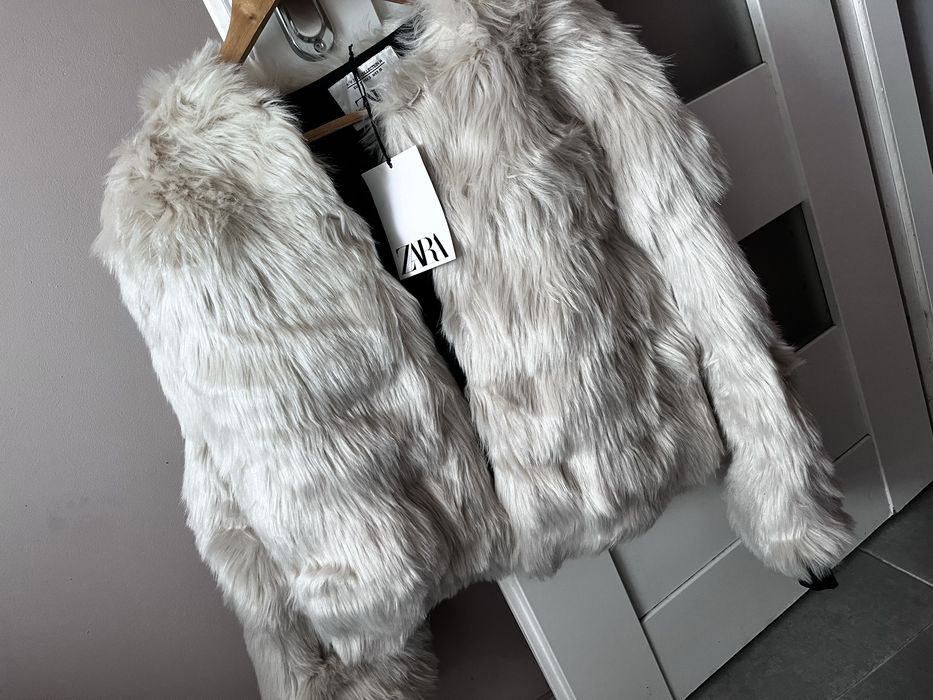 Zara futro futerko futrzana kurtka plaszcz s nowa kolekcja studio