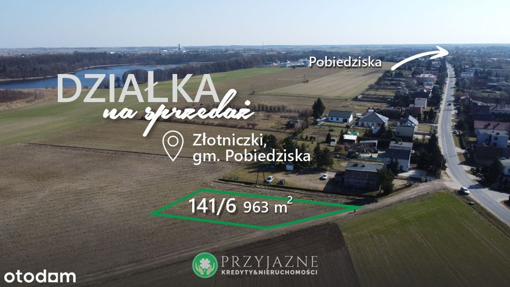 Piękna działka na sprzedaż - 1,5 km od Pobiedzisk - działka z WZ