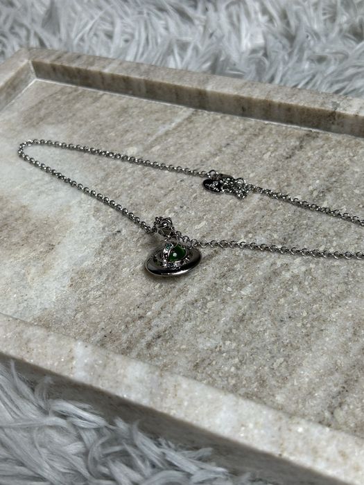 Vivienne Westwood Saturn mini green кулон подвеска